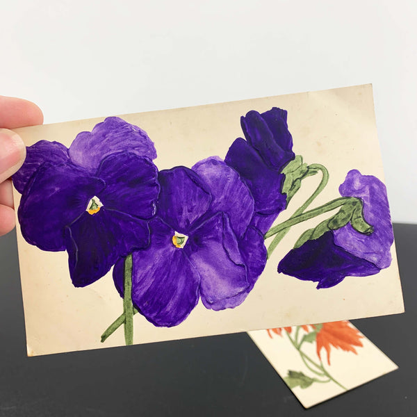 Early 1900's embossed floral postcards - Set of 3
