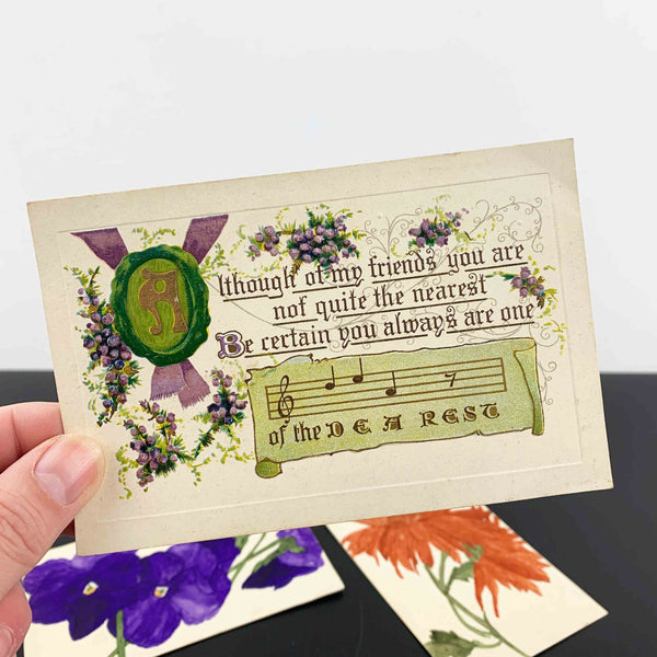 Early 1900's embossed floral postcards - Set of 3