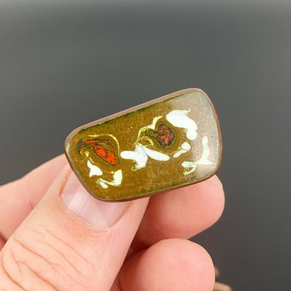 Mid century copper enamel cuff links