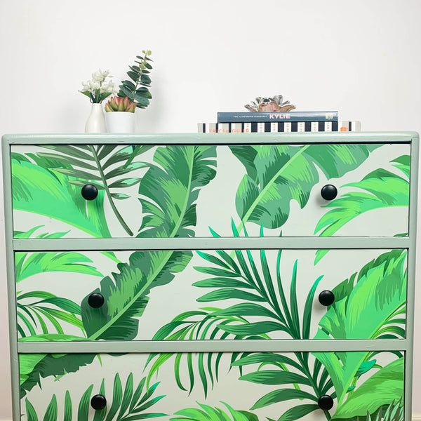 Fern artwork on drawers