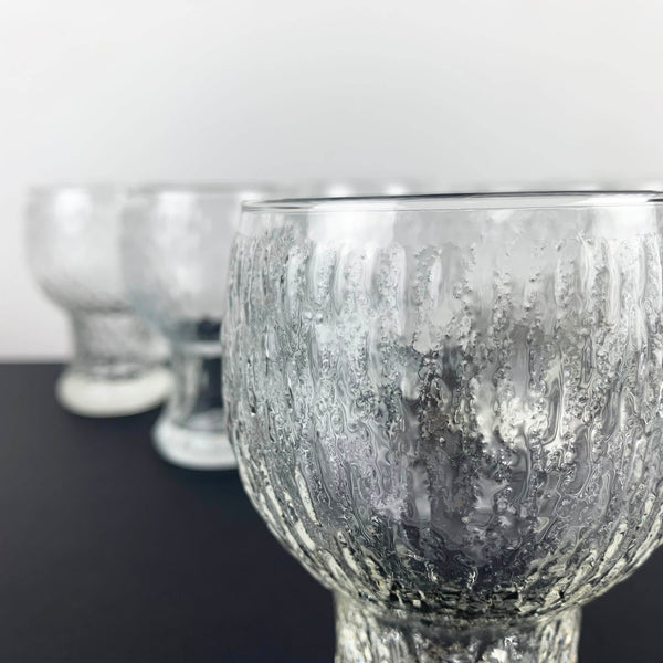 Textured Crown Glass vintage goblet