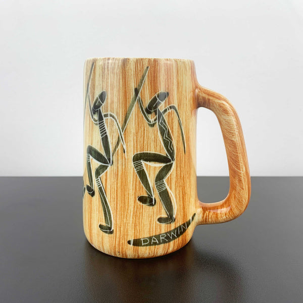 Florenz Pottery Aboriginal design Darwin souvenir large mug