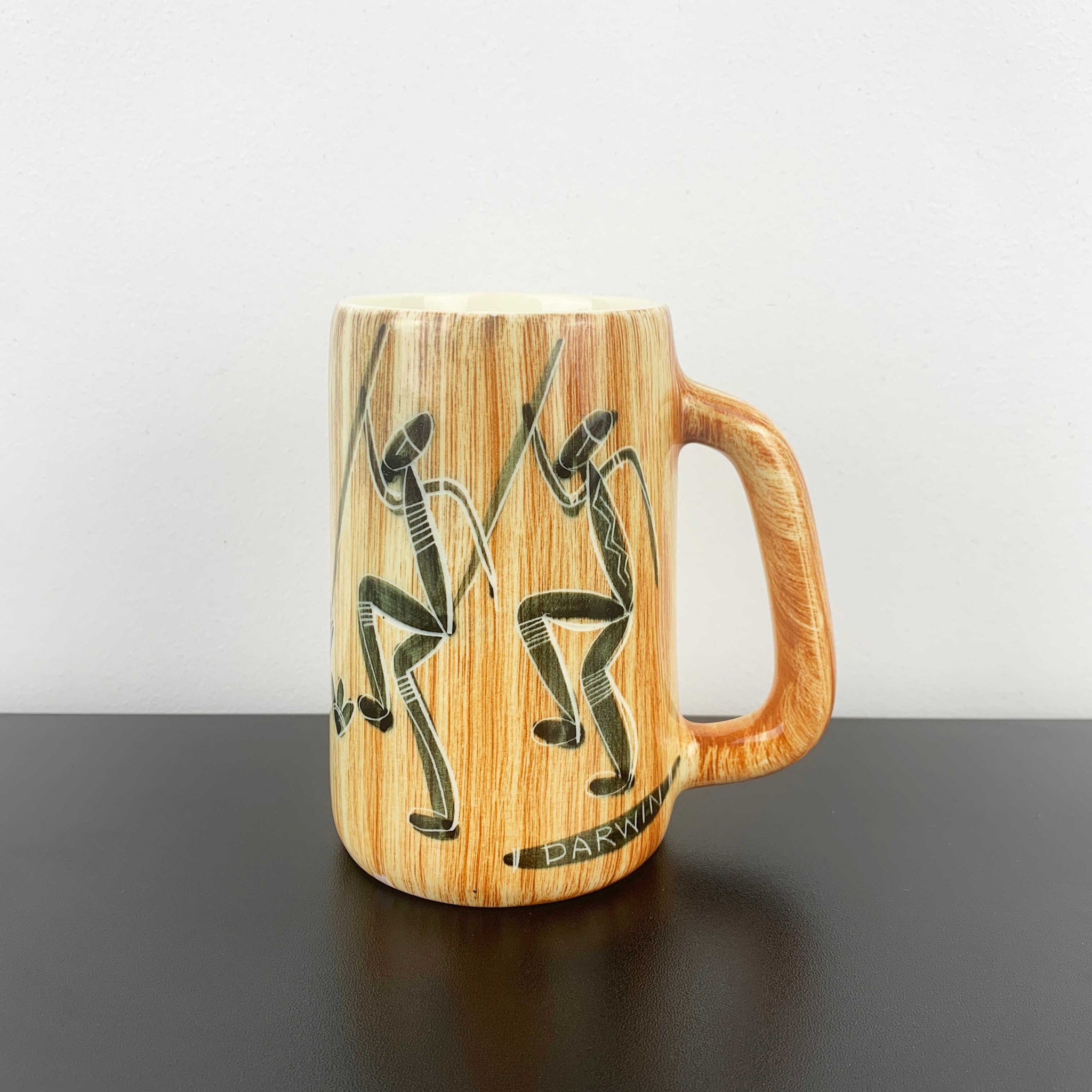 Florenz Pottery Aboriginal design Darwin souvenir large mug
