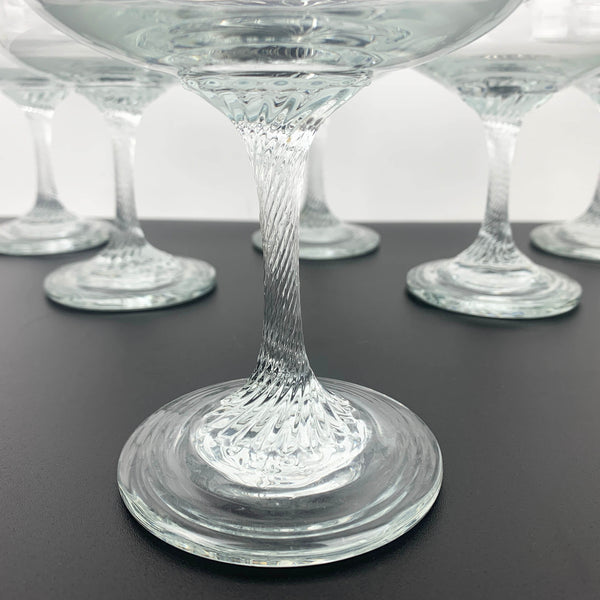 Ruffled edge stemmed dessert or champagne coupe