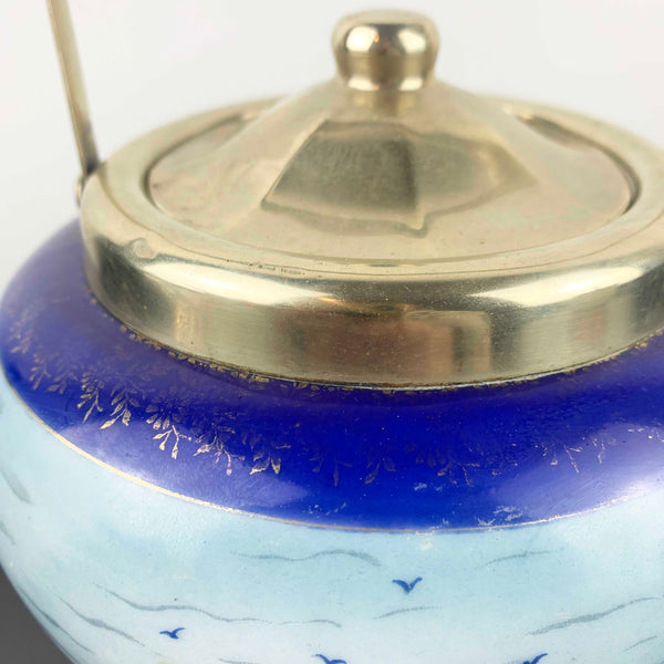 Antique Galleon Hand Painted Biscuit Barrel