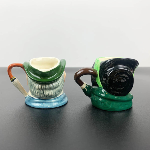 Miniature character jugs Royal Doulton Sairey Gamp and SylvaC Mr Pickwick - Set of 2