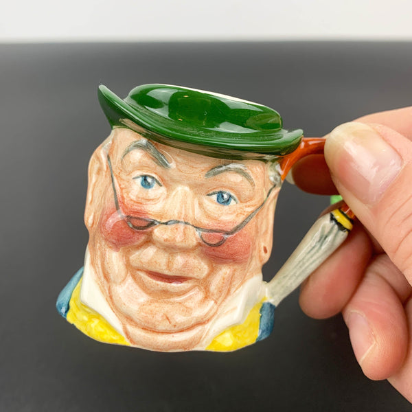 Miniature character jugs Royal Doulton Sairey Gamp and SylvaC Mr Pickwick - Set of 2