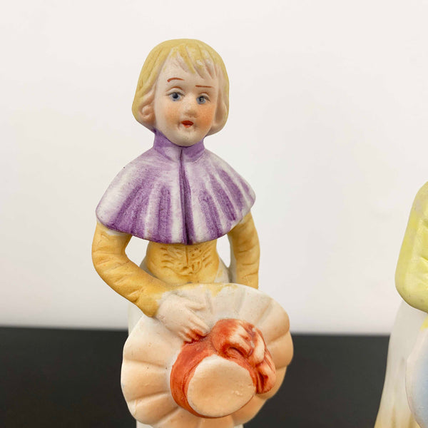 HCF London ladies with hats porcelain figurines - Set of 3