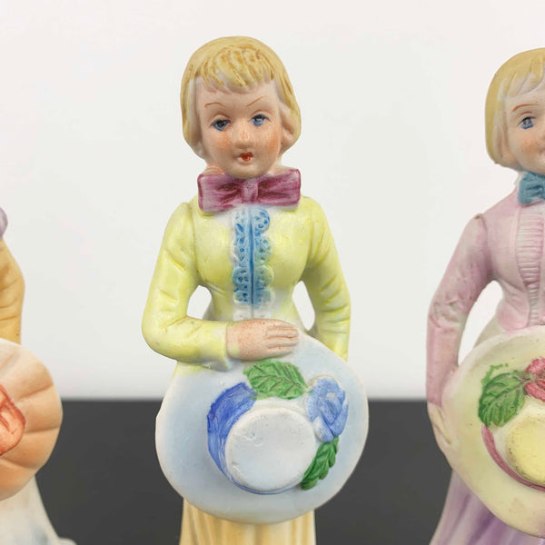 HCF London ladies with hats porcelain figurines - Set of 3