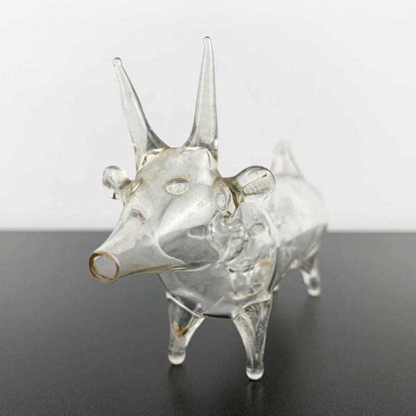Roberto Niederer (attr.) hand blown glass cows inside cow creamer