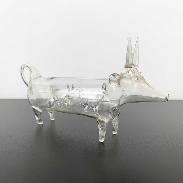 Roberto Niederer (attr.) hand blown glass cows inside cow creamer