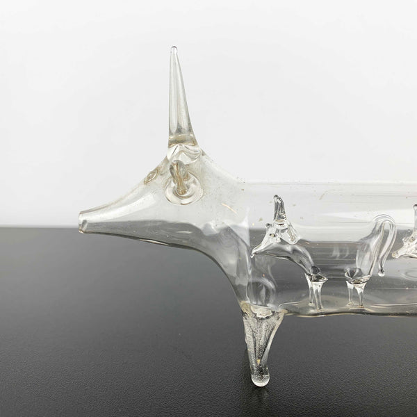 Roberto Niederer (attr.) hand blown glass cows inside cow creamer
