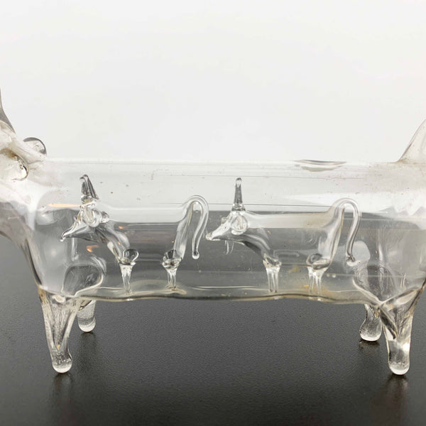 Roberto Niederer (attr.) hand blown glass cows inside cow creamer