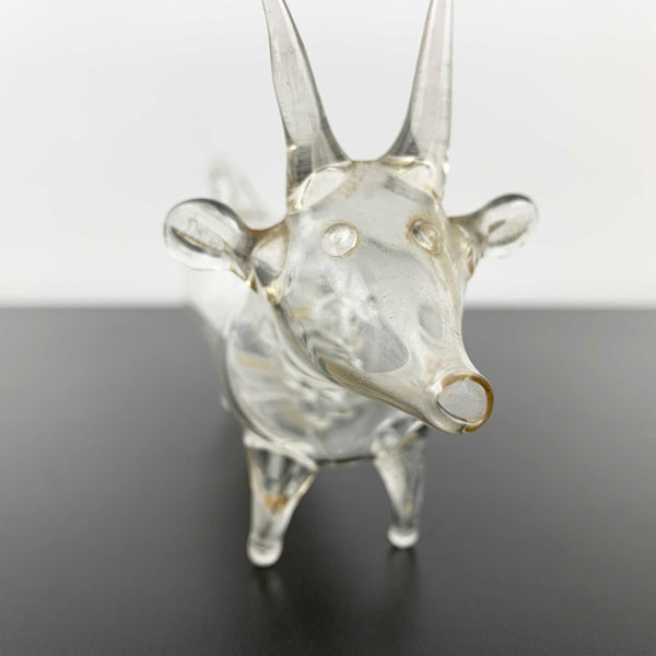 Roberto Niederer (attr.) hand blown glass cows inside cow creamer