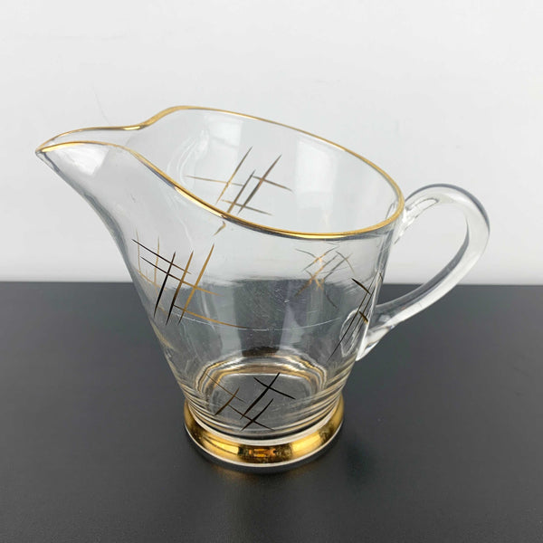 Retro mid century gold hatch patterned jug/pitcher
