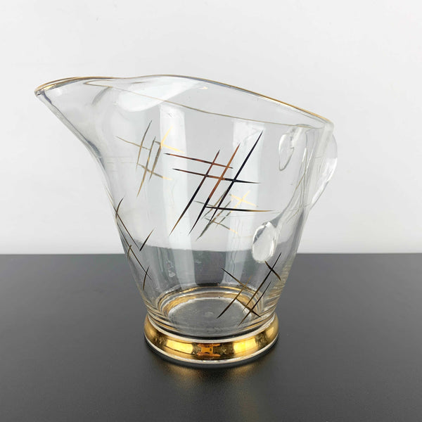 Retro mid century gold hatch patterned jug/pitcher