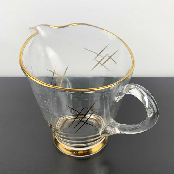 Retro mid century gold hatch patterned jug/pitcher