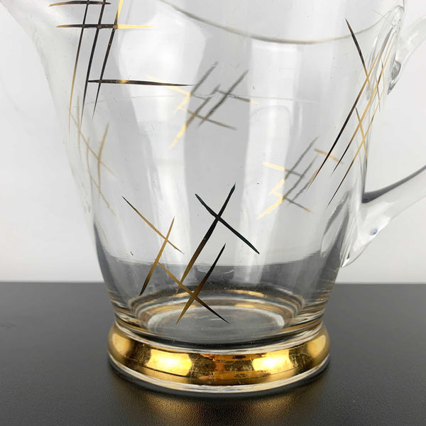 Retro mid century gold hatch patterned jug/pitcher