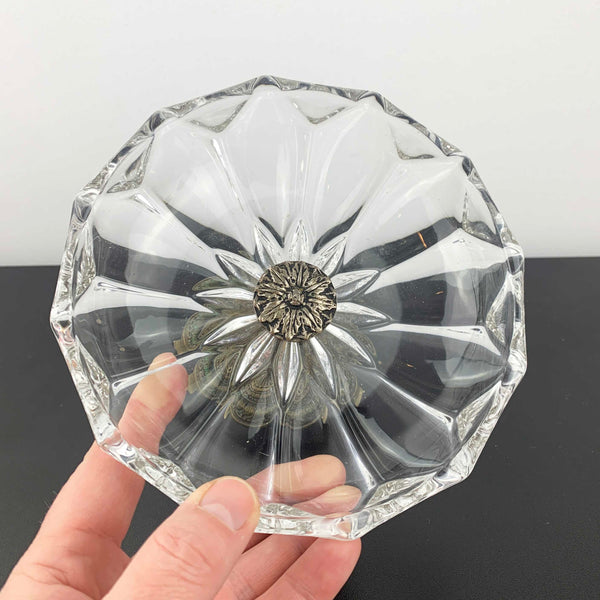 Greek decorative metal footed small compote