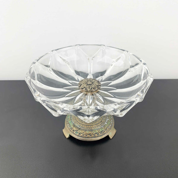 Greek decorative metal footed small compote