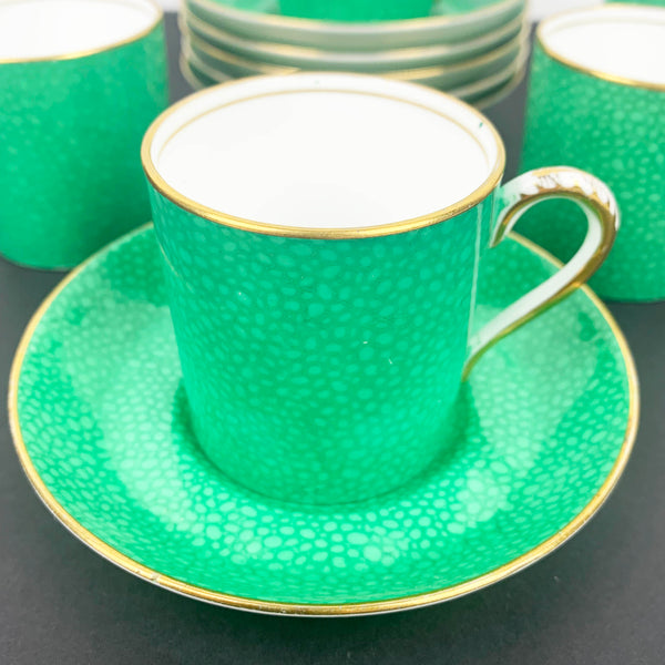 Grosvenor China rare 1920's green espresso cup and saucer