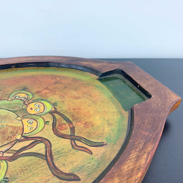 Timber tray with hand painted May Gibbs illustration 'Gumnut Babies'
