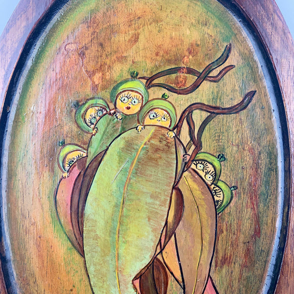 Timber tray with hand painted May Gibbs illustration 'Gumnut Babies'