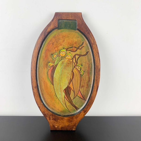 Timber tray with hand painted May Gibbs illustration 'Gumnut Babies'