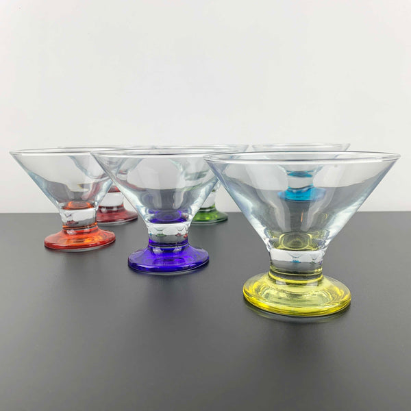 Harlequin footed martini or cocktail glass - Set of 6