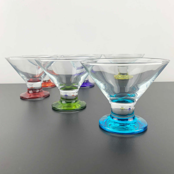 Harlequin footed martini or cocktail glass - Set of 6