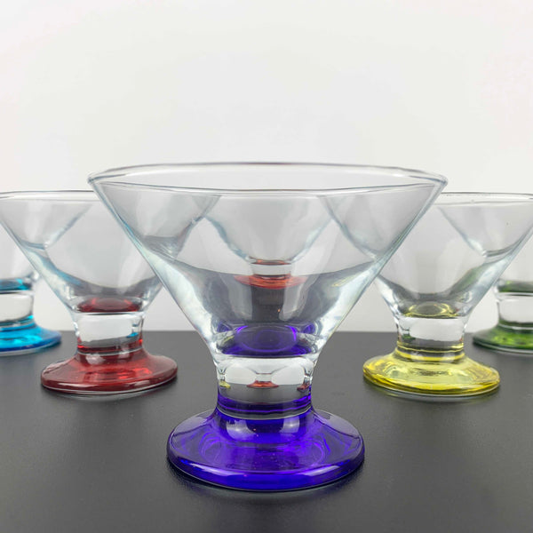 Harlequin footed martini or cocktail glass - Set of 6