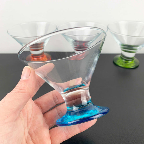 Harlequin footed martini or cocktail glass - Set of 6