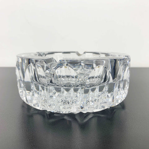 Mid century brilliant cut heavy crystal ashtray