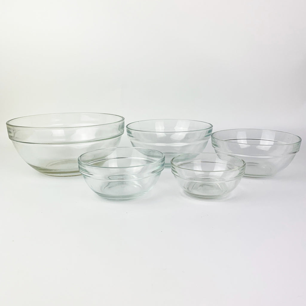Nested clear glass mixing bowls - Set of 5 – Feature Furniture & Vintage