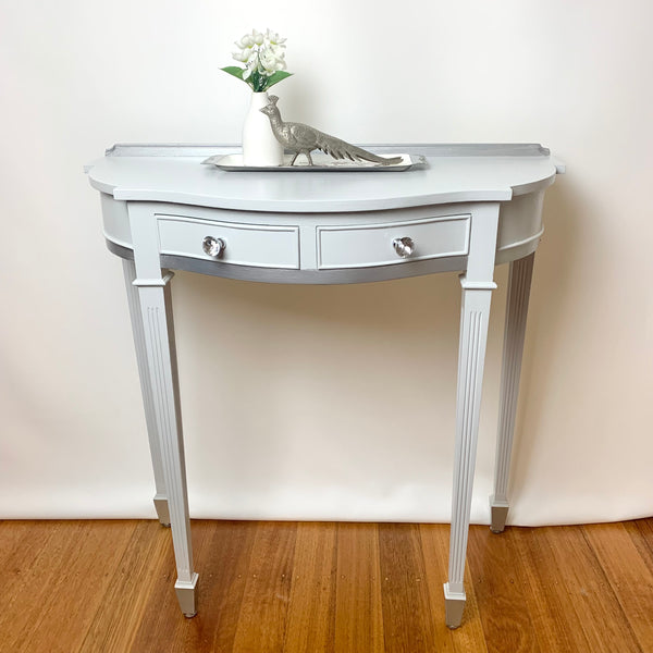 Painted half moon hall table