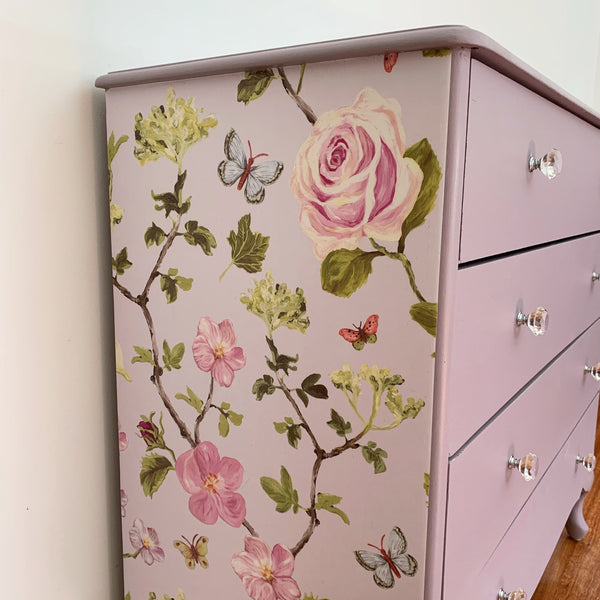 Floral side of painted chest