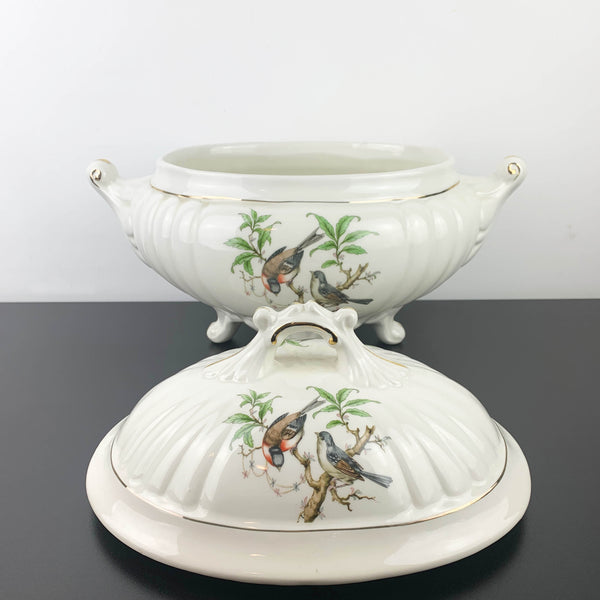Italian Florentine ceramic bird soup tureen with lid - 4 litre