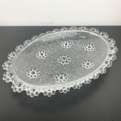 Italian Masserini Barocco bubble glass oval serving plate