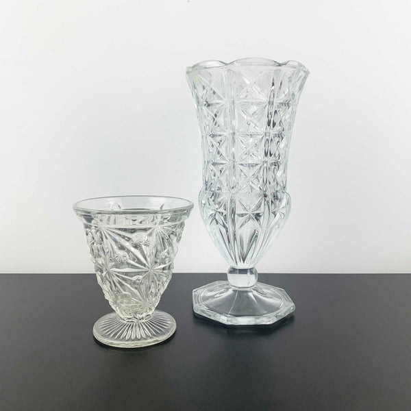 Art deco style glass trumpet vases - Set of 2