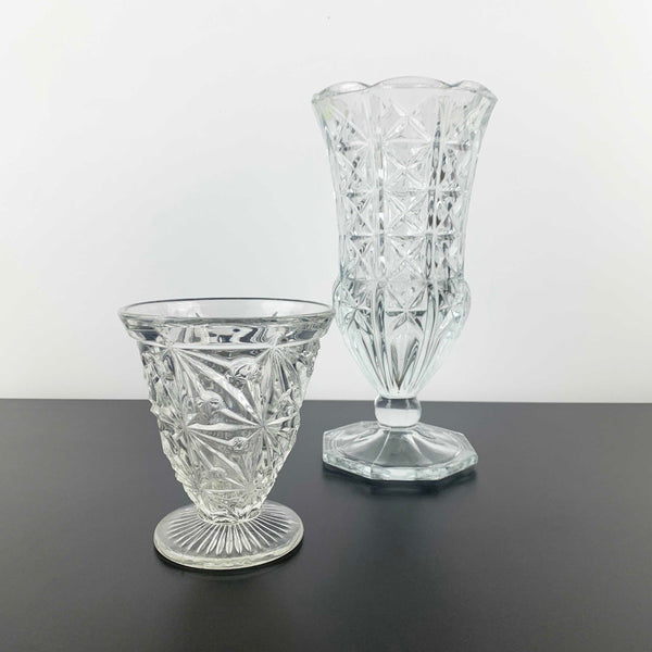 Art deco style glass trumpet vases - Set of 2