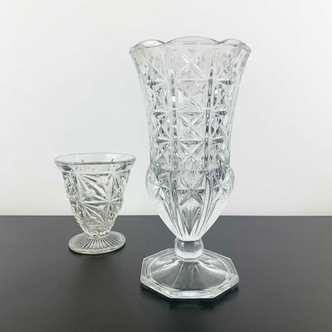 Art deco style glass trumpet vases - Set of 2