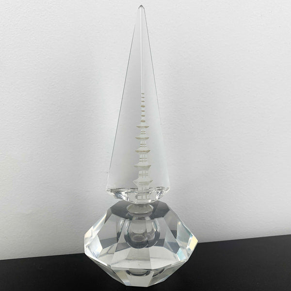 Mid Century Japanese Crystal Perfume Bottles with Pagoda Stopper - Sold Separately