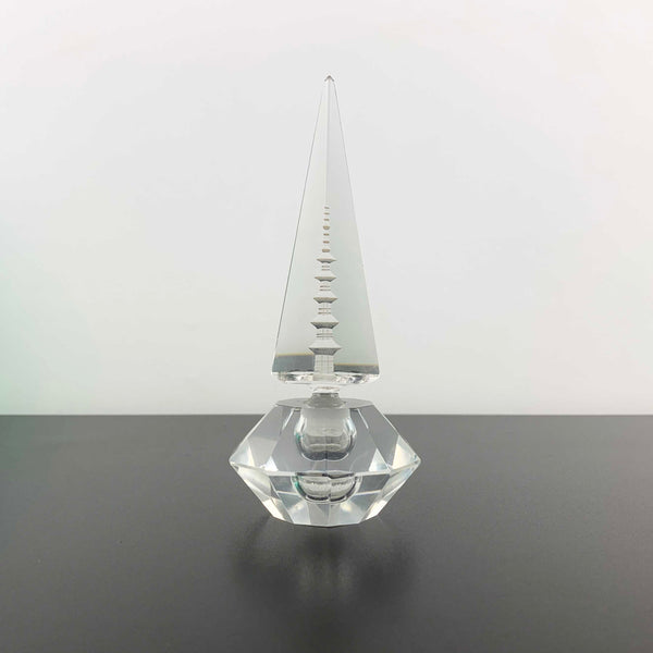 Mid Century Japanese Crystal Perfume Bottles with Pagoda Stopper - Sold Separately