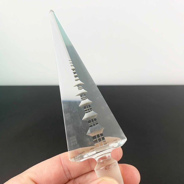 Mid Century Japanese Crystal Perfume Bottles with Pagoda Stopper - Sold Separately