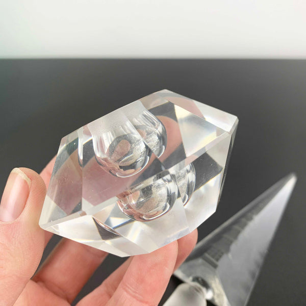 Mid Century Japanese Crystal Perfume Bottles with Pagoda Stopper - Sold Separately