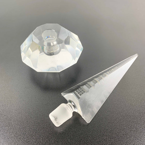 Mid Century Japanese Crystal Perfume Bottles with Pagoda Stopper - Sold Separately
