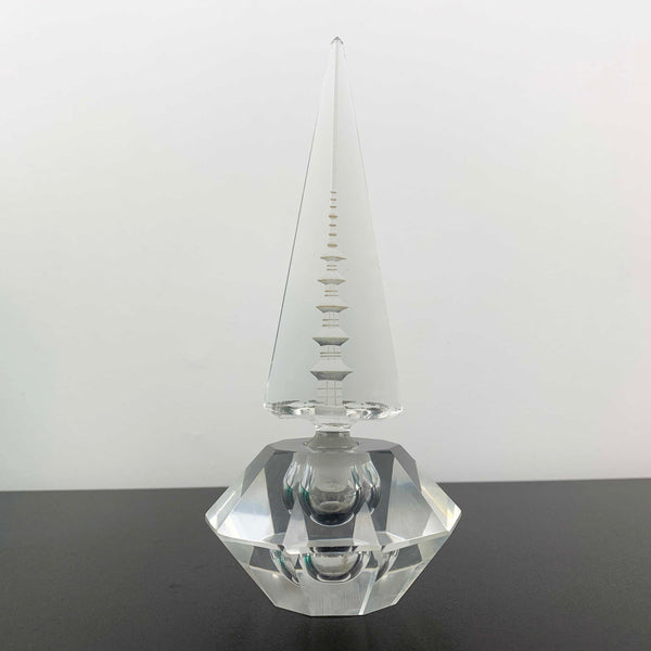 Mid Century Japanese Crystal Perfume Bottles with Pagoda Stopper - Sold Separately