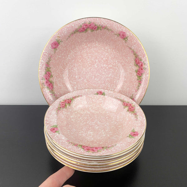 John Maddock & Sons 'Rosary' antique dessert bowl set - 7 piece