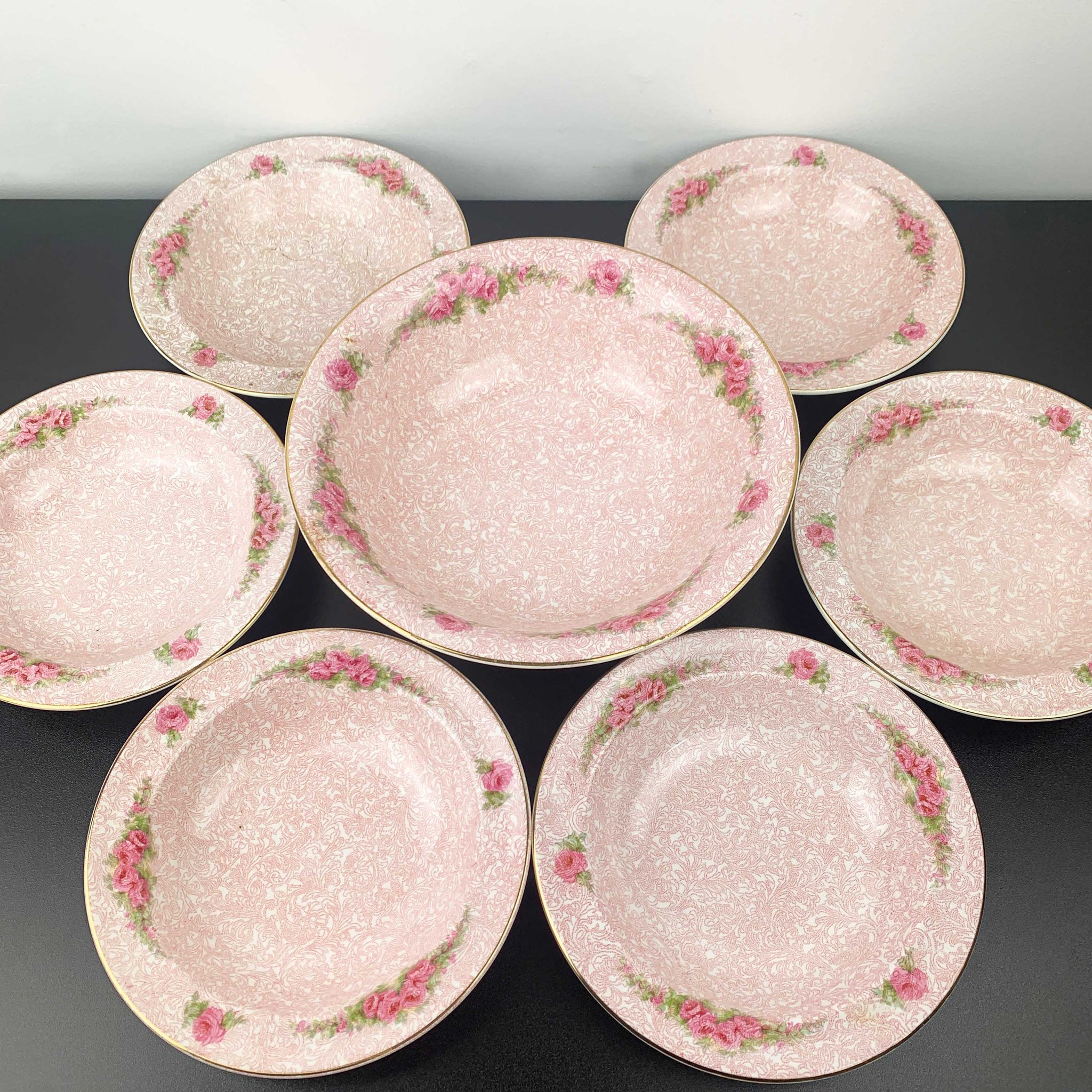 John Maddock & Sons 'Rosary' antique dessert bowl set - 7 piece