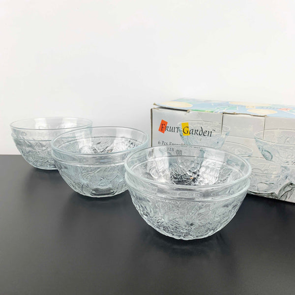 KIG 'Fruit Garden' embossed fruit dessert bowls - Set of 6